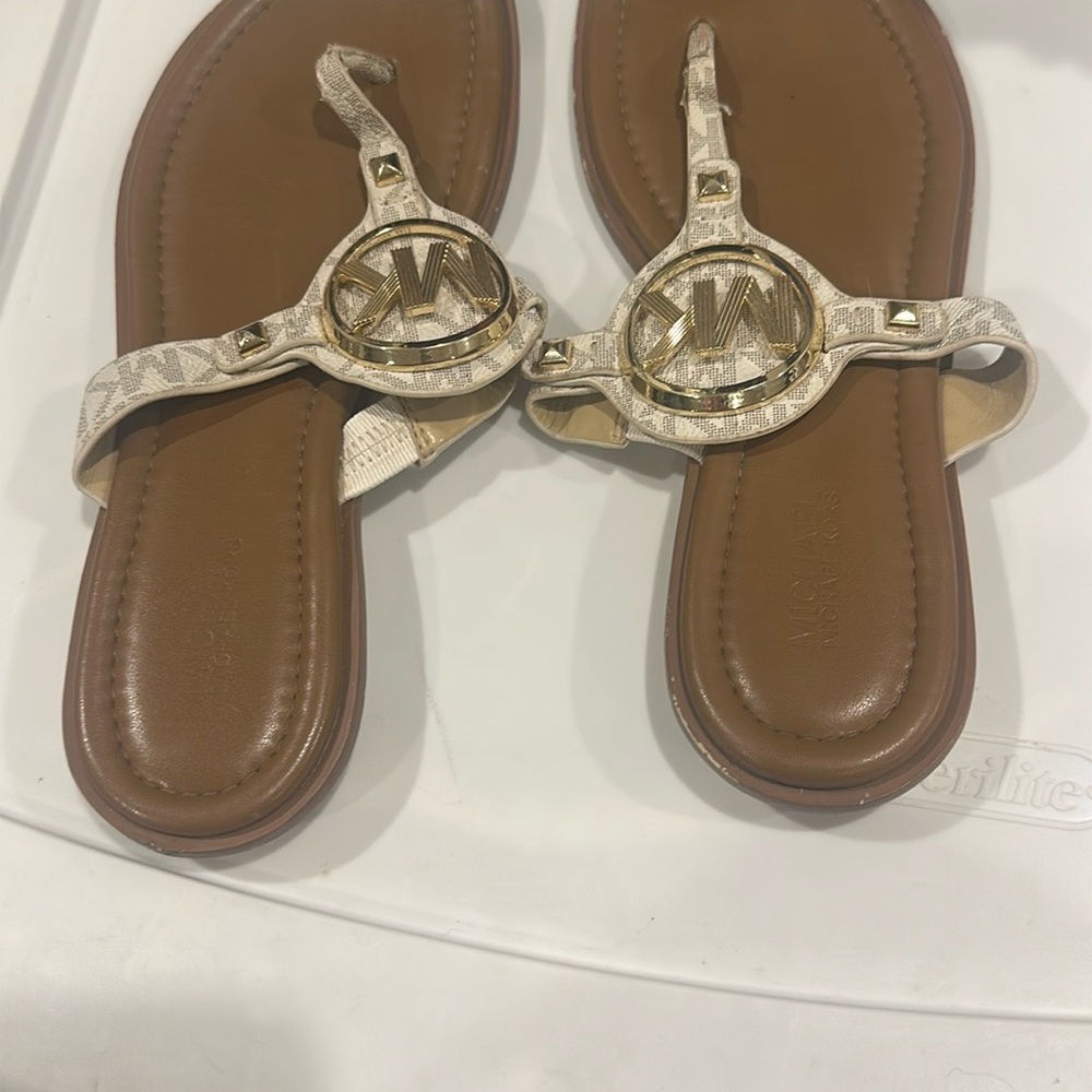 Michael Kors Brown and Gold Sandals